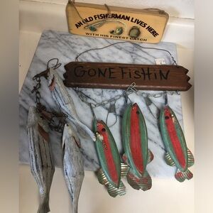 Decorative Fish Wall Hanging for Fishermen / Man Cave (3 pieces)